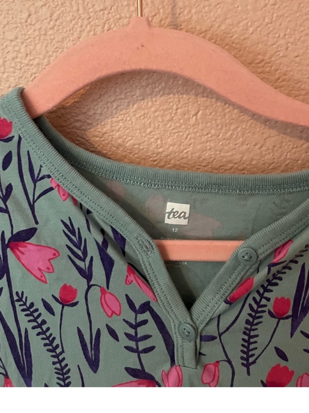 Tea Collection Girls Floral Long Sleeve Dress Size 12 - Picture 4 of 4
